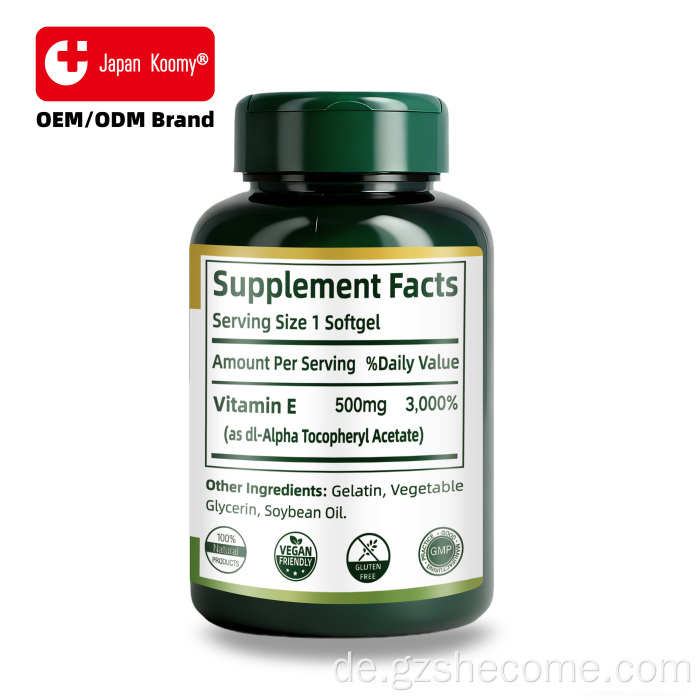 Shecome Vitamin E Softgels unterstützen die Gesundheit des Immunsystems